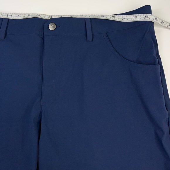 Adidas Mens Adicross Golf Shorts Navy Blue Flat Front Stretch Nylon Blend 38 New - Picture 4 of 12